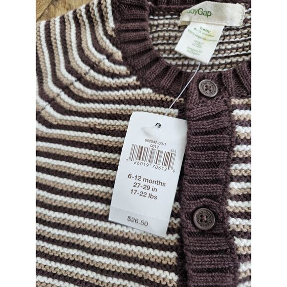 Baby Gap Organic Cotton Sweater Vest & Cardigan Size 6-12 Months - Picture 5 of 7